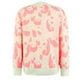 thumbnail image 4 of Lovskoo 2024 Sweaters for Women Trendy Casual Round Neck Long Sleeve Print Comfy Sweater Pink, 4 of 5