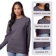 thumbnail image 2 of Crown Craze® Unisex Long Sleeve T-Shirt, 100% Cotton Classic Fit Plain Crew Neck Tee (Black, L), 2 of 6