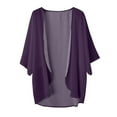 thumbnail image 4 of Women's Kimono Cardigan - 3/4 Sleeve, Open Front, Puff Sleeve, Sheer Chiffon Loose Cover-Up Blouse,Size 4XL, 4 of 4