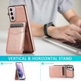 thumbnail image 2 of Funda de piel sintética estilo empresarial para Samsung S21 con tarjetero, función billetera, función atril y protección contra caídas., 2 of 5