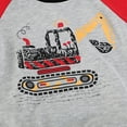 thumbnail image 2 of HILEELANG Toddler Boy(2-7Y) Raglan Sleeve Sweatshirt with Excavator Print – Cute Construction Pullover Top for Fall 5T, 2 of 8
