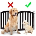 thumbnail image 4 of Demi Bonn 24" Folding Wood Pet Gate with Arched Top, 2-Panel Indoor Foldable Dog Fence for Stairs, Hallways, or Doorways, Retractable Freestanding Safety Dog Gates, Brown, 4 of 7