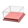 thumbnail image 2 of Vitrina para dos modelos de coches a escala 1/64, cubierta de acrílico transparente, portátil, versátil, ahorra espacio, accesorios, base resistente de cuero PU. Rojo oscuro, 2 of 8
