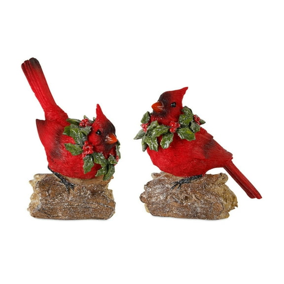 Home Decorative Cardinal (Set of 4) 5.5"H, 7"H Resin