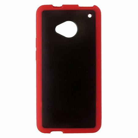 Technocel Protective Case Smoke Gray Red Border for HTC One (Best Protective Case For Htc One M7)