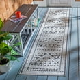 thumbnail image 3 of SAFAVIEH Cabana Arielle Geometric Indoor/Outdoor Runner Rug, Ivory/Grey, 2'2" x 7', 3 of 12