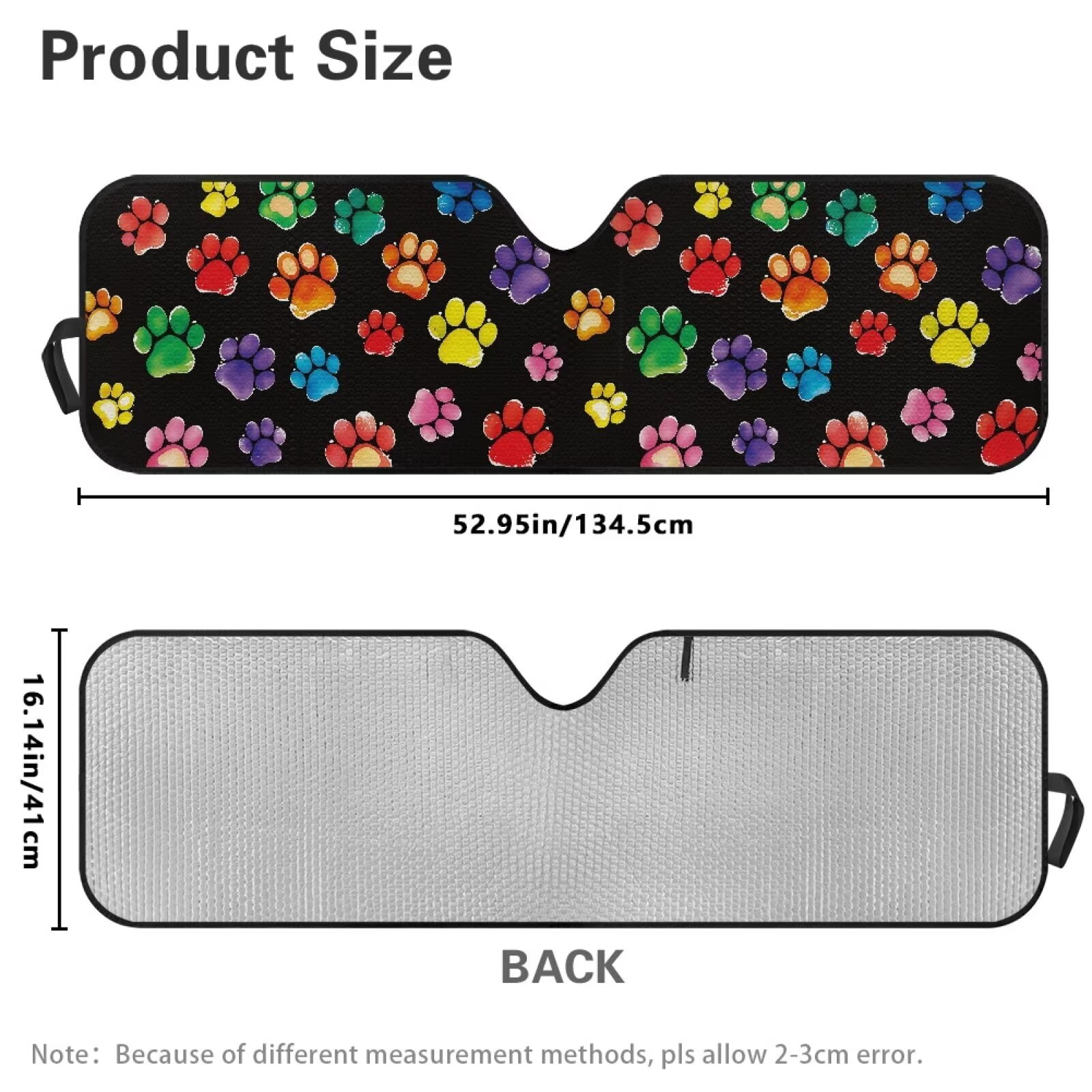 Uorisanigo Windshield Sun Shade for 2018-2024 Jeep Wrangler JL JLU & Gladiator JT, Foldable Colorful Puppy Dog Paw Windshield Sunshade Sun Visor Blocks UV Rays, Car Accessiores