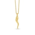 thumbnail image 2 of Olive & Chain 14k Yellow Gold Cornicello Italian Horn Charm Necklace 16inch for Men & Women, 2 of 7