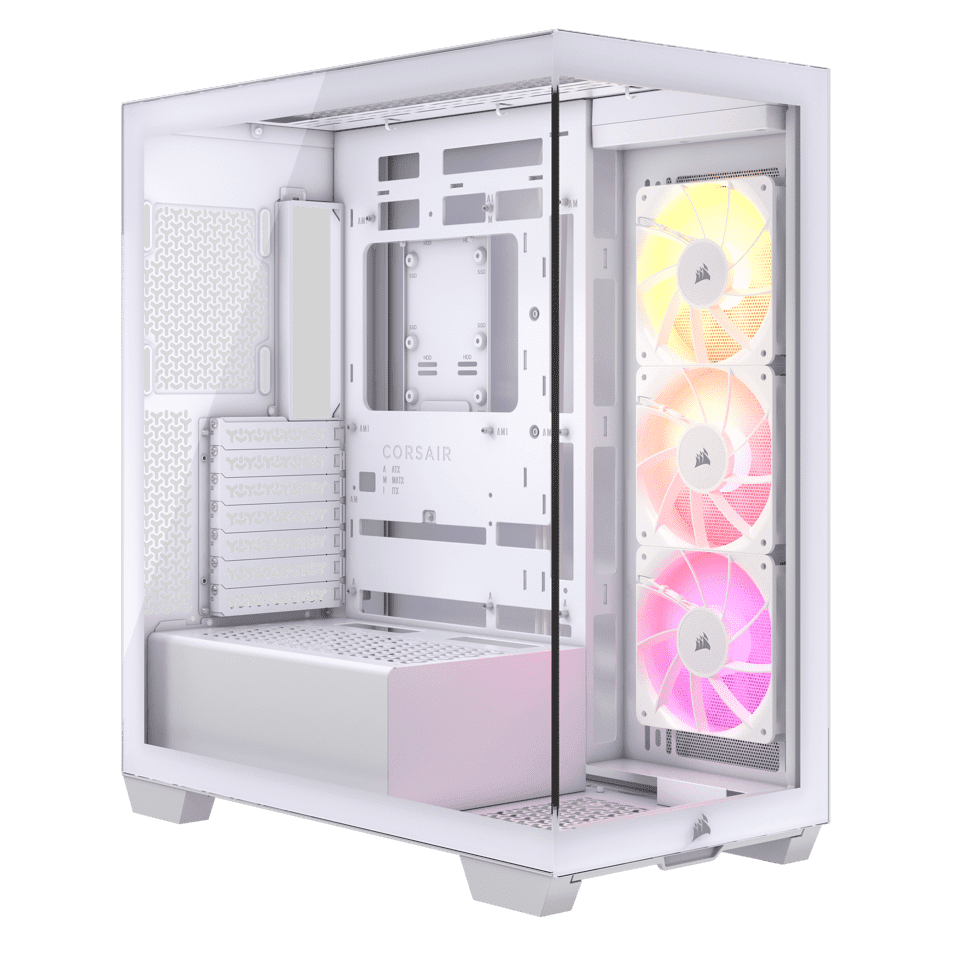 Corsair 3000D Airflow Mid-Tower PC Case, White, 2x SP120 ELITE