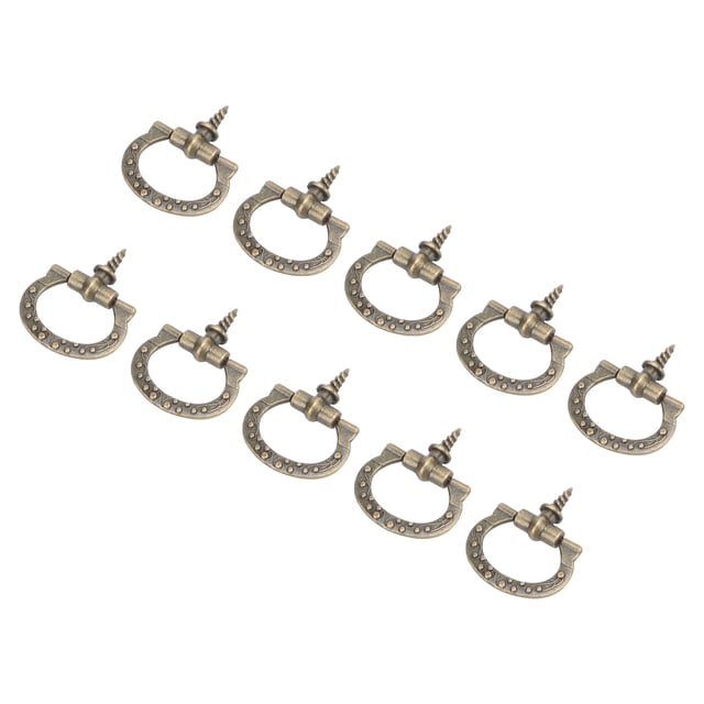 Screw Thread Pull Handles, Jewelry Case Pull Handles Cabinet Door Knob 10Pcs Drawer Decorative Pull Ring For Build Up Decoration Box For DIY Jewelry Boxes