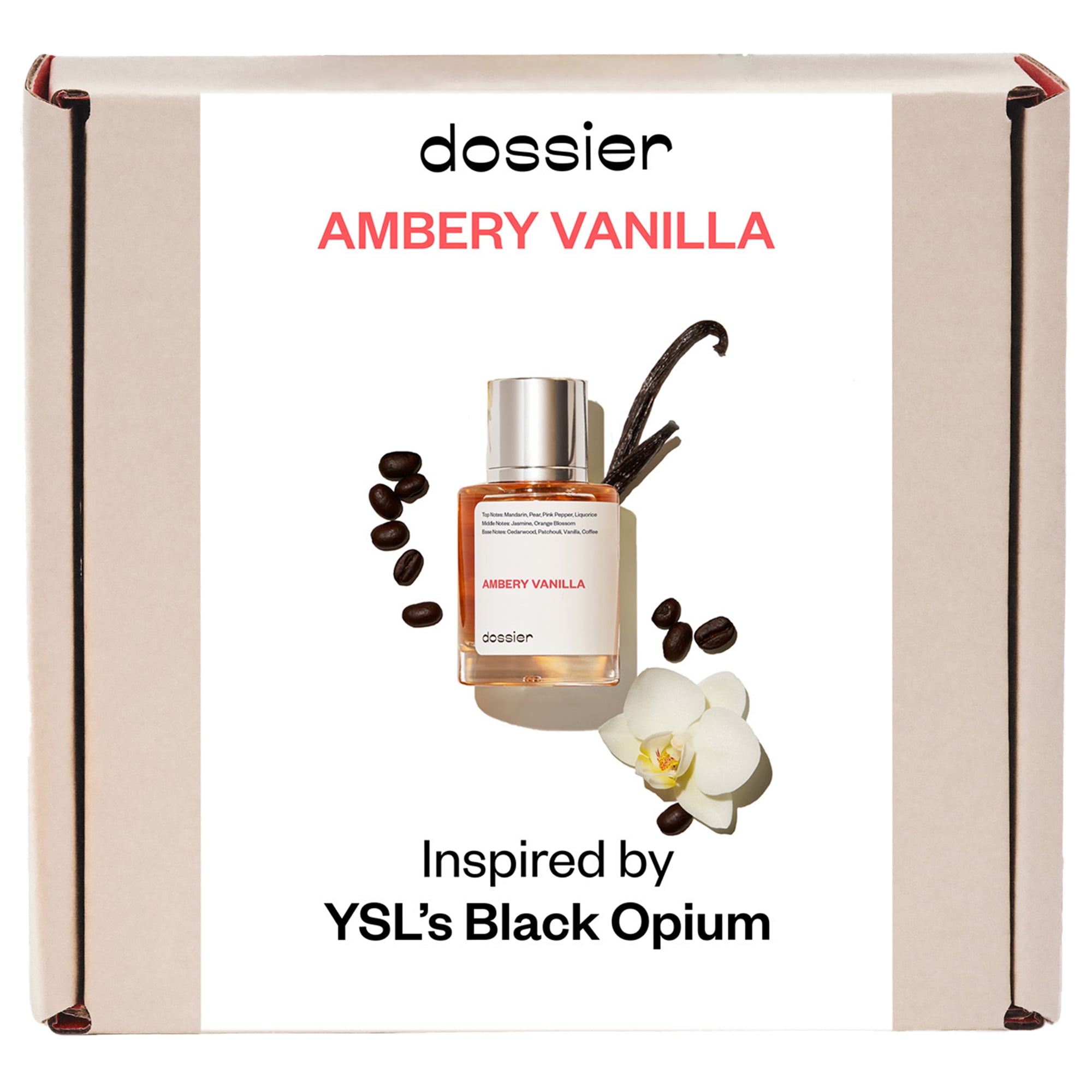 Dossier Ambery Vanilla Eau De Parfum, Inspired by YSL's Black Opium, Perfume for Women, 1.7 oz