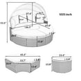thumbnail image 2 of Harper & Bright Designs Outdoor Rattan Round Daybed with Canopy Cover, Wicker Patio Sunbed Set with Separate Seating and Lift-Top Table for Backyard Deck Garden, Light Coffee, 2 of 17