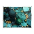 thumbnail image 2 of WOBOGO Gild Dark Green Marbles Acrylic Serving Trays 15.7x11.8 Inch Spill Proof Clear Decorative Organizer with Handle, 2 of 7
