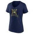 thumbnail image 2 of Women's Navy Milwaukee Brewers Fastball V-Neck T-Shirt, 2 of 3
