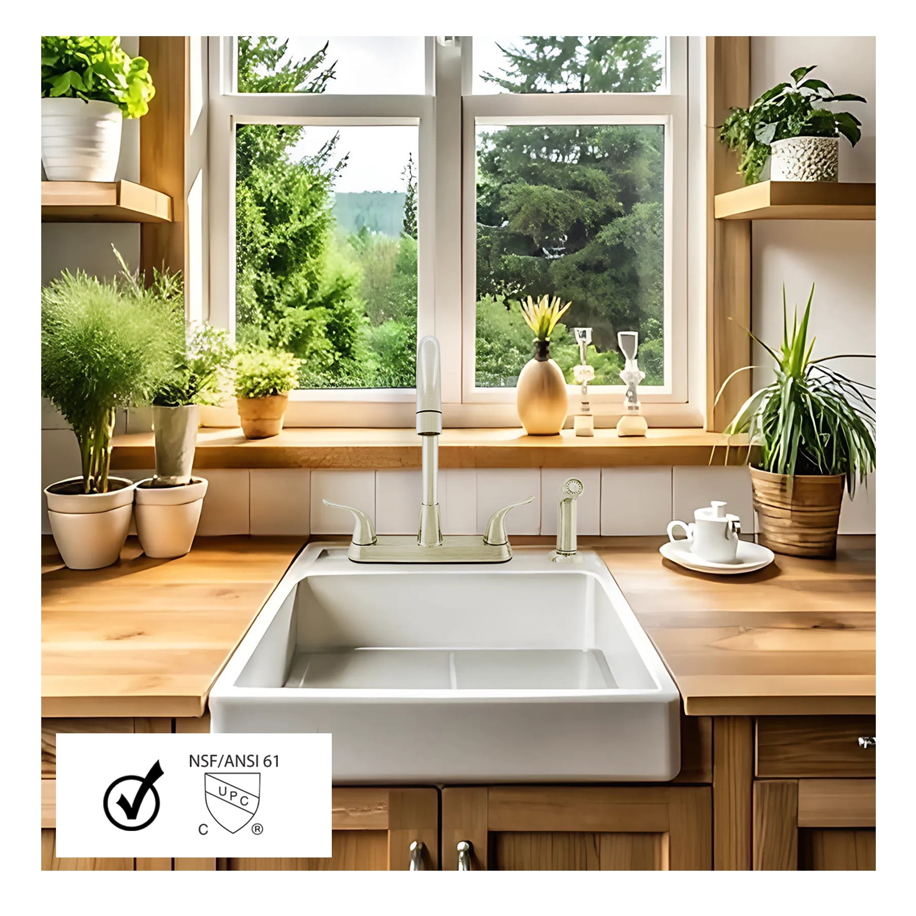 WMF 8235GNZMLP-BN Metal Silver 8 Inch Kitchen Faucet