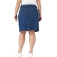 thumbnail image 3 of Agnes Orinda Women's Plus Size Denim Pencil Skirts High Waist Work Casual Summer Midi Jean Skirt with Pockets 1X Blue, 3 of 7