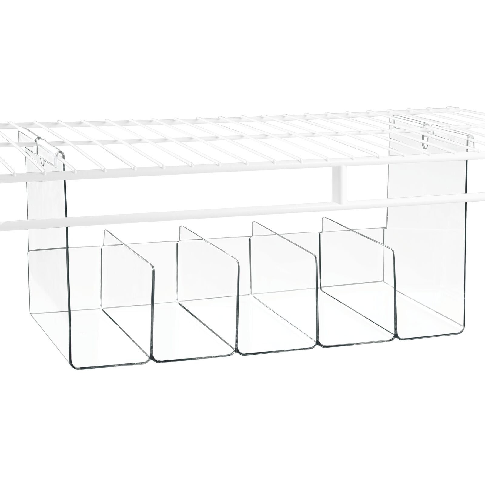 mDesign Plastic Closet Storage Organizer Tray, Hangs Below Shelf