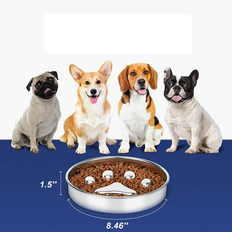 Slow Feeder Dog Bowls Stainless Steel Maze Bowl to Slow Down Eating Puppy  Feeder Puzzle Bowls Pet Slow Feeding Dishes Pets Accessories 