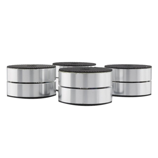 Miulika Base d'Isolation Support Pieds de Haut-Parleur Pare-Chocs en Alliage d'Aluminium pour Haut-Parleur Audio 4 Pcs