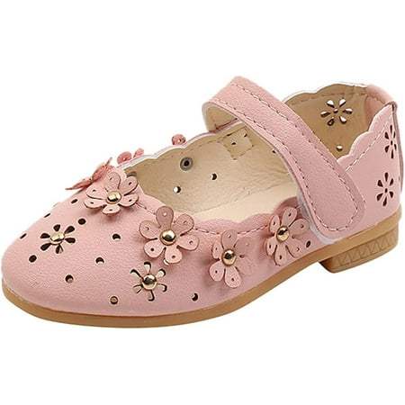 

Girls Floral Sandals Soft Sole Leather Sandals Mesh Hook Loop Wedge Shoes Breathable for Toddler/Little Kid/Big Kid