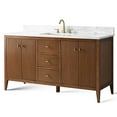 thumbnail image 4 of Vanity Art 60" Bathroom Vanity with Sink, Freestanding Storage Cabinet with Engineered Marble Top, Flip Down Tray, Drawer, and Shelve, 4 of 8
