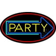 thumbnail image 1 of Party With Arrow 3 LED Neon Sign 13 x 24 - inches, Black Square Cut Acrylic Backing, with Dimmer - Bright and Premium built indoor LED Neon Sign for Event, Party., 1 of 7
