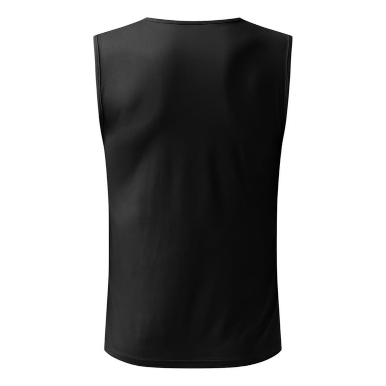 Aayomet Sleeveless Shirts For Men Men Spring Summer Casual Sleeveless Tank  Tops Tee Shirt Top Blouse,Black XX-Large