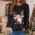 thumbnail image 3 of Towmus Christmas Sweatshirts for Women Plus Size Santas Printed Graphic Sweatshirts Crewneck Fall Pullover Tops, 3 of 6