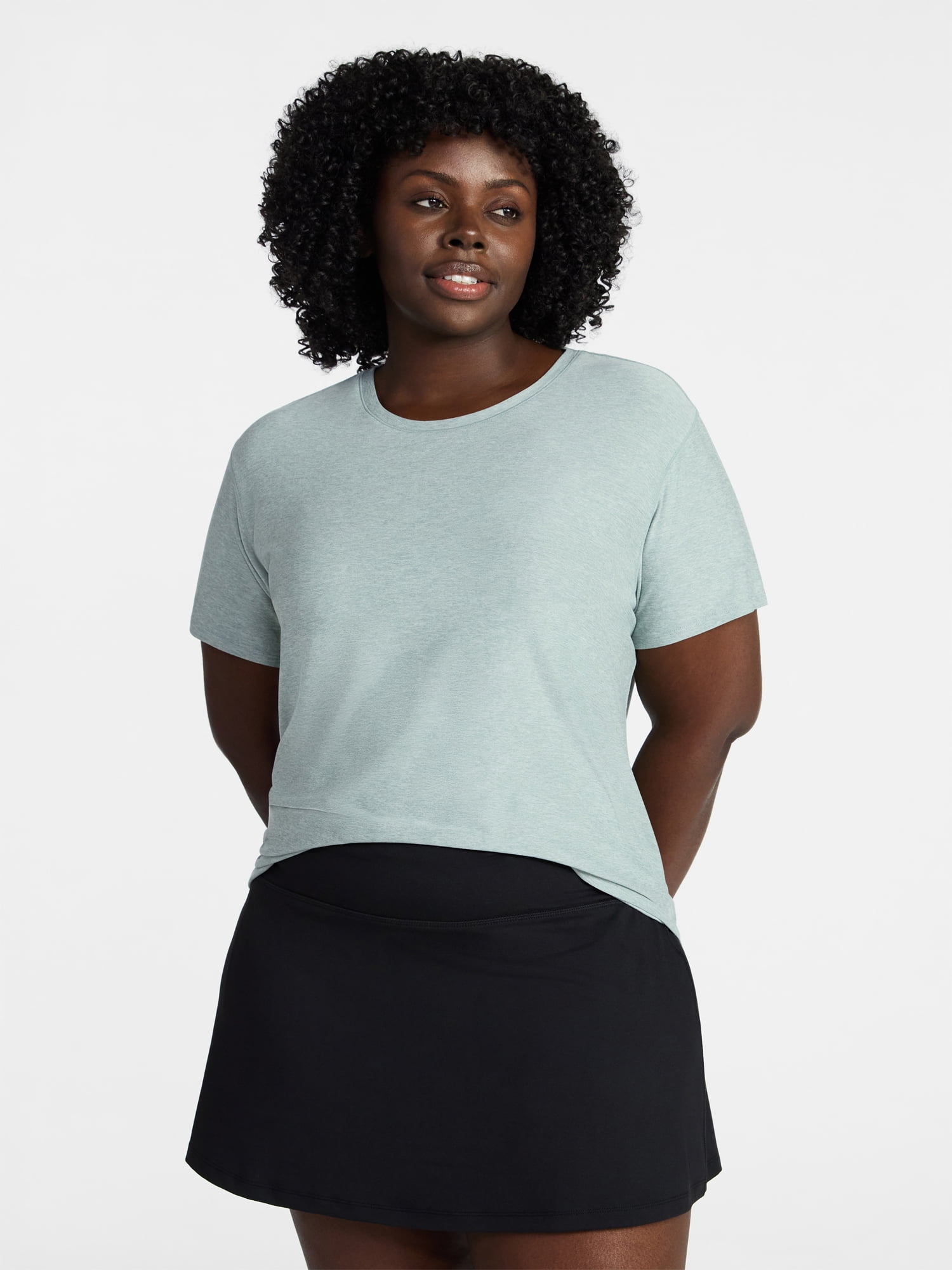 Athletic Works Women's and Women's Plus Relaxed ButterCore Tee with Short Sleeves, Sizes XS-4X