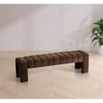 thumbnail image 2 of Pemberly Row Contemporary 17.5" Velvet & Solid Wood Bench in Andaz Brown, 2 of 8