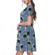 thumbnail image 2 of Easygdp Astronaut para Vestido Transpirable de Mujer, Vestido Suelto de Manga Corta con Pliegues y Bolsillos para el Verano, 2 of 6