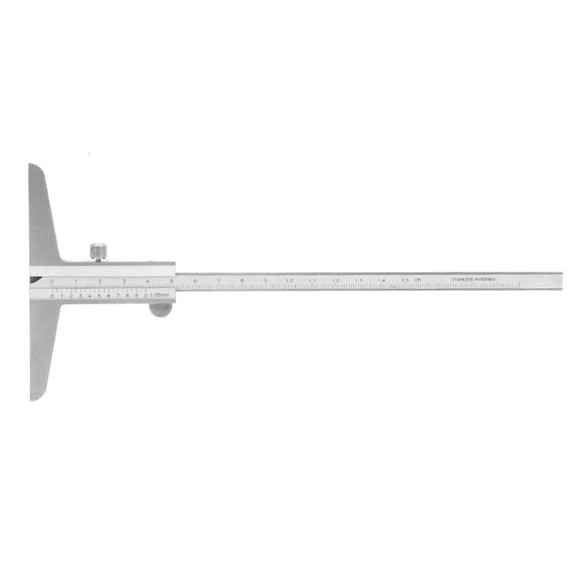 1 calibrador Vernier de profundidad de acero inoxidable de alta precisión para procesos de maquinaria (0 ~ 150 mm)
