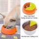 thumbnail image 2 of Cuenco antiglotón para perro gato, cuenco de alimentación antideslizante que promueve una ingesta de alimentos más lenta, cuenco interactivo de melamina antihinchazón (naranja M) JM, 2 of 5