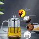 thumbnail image 4 of Tetera de vidrio de 950ml, teteras domésticas, herramienta divisora de té con filtro de acero inoxidable, 4 of 7