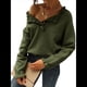 thumbnail image 3 of Suéteres de Mujer, Ropa de Otoño e Invierno, Jersey de Punto Informal de Larga con Botones y Volantes y Cuello Redondo Verde Oliva L, 3 of 8