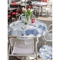 thumbnail image 5 of Outdoor Tablecloths with Umbrella Hole & Zipper, Blue White Floral Round Tablecloth 54 Inch, Spring Botanical Leaves Farmhouse Waterproof Table Cloth, Patio/Pool/Picnic Table Covers, 5 of 8