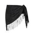 thumbnail image 5 of Breezora Women Lace Wrap Skirt with Tie Waist Scarf Belt Asymmetrical Layered Hem Flowy Boho Beach Style, 5 of 5