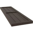 thumbnail image 6 of Ekena Millwork 14"W x 38"H Americraft Four Board Exterior Real Wood Two Equal Panel Framed Board-n-Batten Shutters (Per Pair), Raisin Brown, 6 of 9