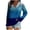 Blue, variant on Women Casual Long Sleeve Shirts Womens Print Double V Neck Long Sleeve Fall Winter Top Women Blouses