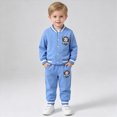 thumbnail image 2 of KPOPLK Fall Baby Boy Clothes 6 9 12 18 24 Months 2T 3T Winter 2 Piece Long Sleeve Button Down Shirts and Pants Trendy Boys Outfits Set Blue Size 2-3 Years, 2 of 9