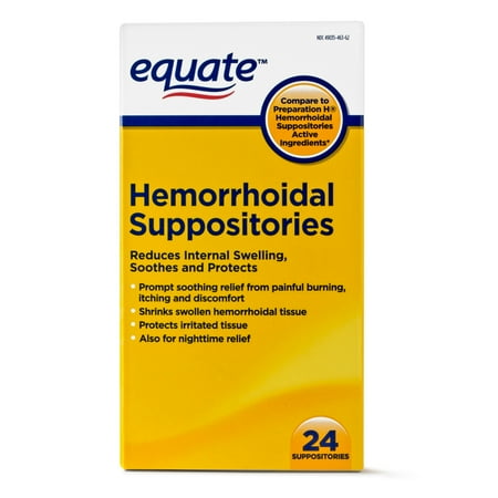 Equate Pain Relief Hemorrhoidal Suppositories, 24 Ct