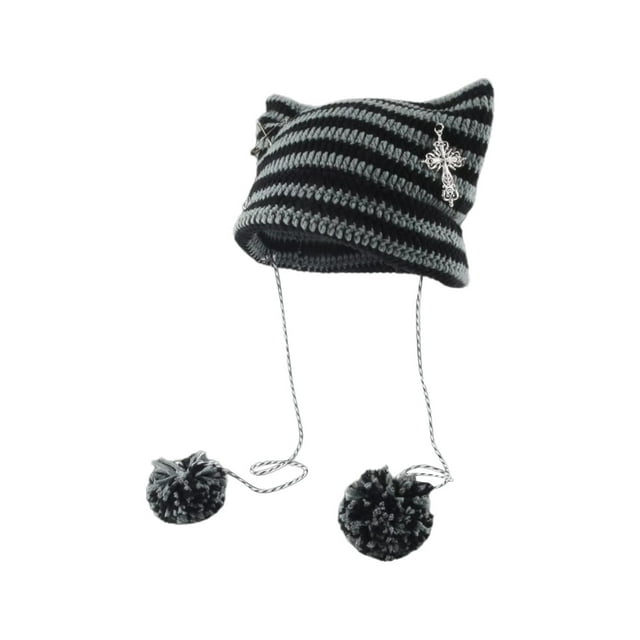 Women's Knitted Wool Punk Cat Ear Hat Winter Warm Fashion for Cold Weather