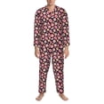 thumbnail image 3 of Salouo Tomatoes Print Button-Front Long Sleeve Pajama Set for Men, Soft 2Pjs Men's Long Sleeve Sleepwear-Large, 3 of 7