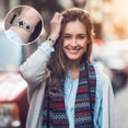 thumbnail image 5 of Compatible with Apple Watch Bands 38mm 40mm 41mm for Women Girls, Stylish Clover Jewelry Diamond Rhinestone Metal Wristband Strap for iWatch Ultra SE Series 9 8/7/6/5/4/3/2/1, Silver+Black, 5 of 7