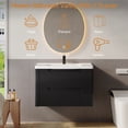 thumbnail image 6 of Onbrill 32" Modern Bathroom Vanity, 2-Drawer, Ceramic Sink, Fluted Design,Black, 6 of 11
