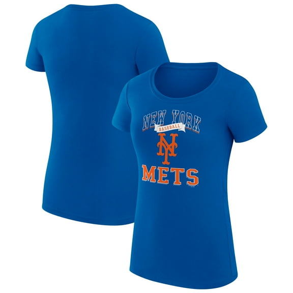 Women's G-III 4Her by Carl Banks Royal New York Mets Super-Slim Fit Lightweight Team Logo Graphic T-Shirt