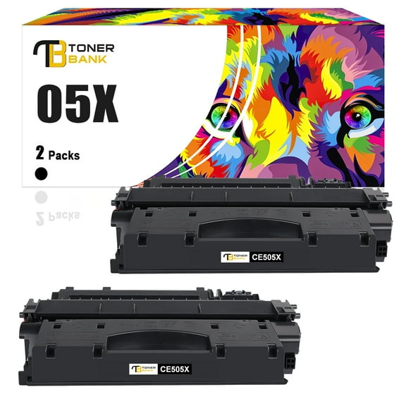 05X Compatible Black CE505X Toner Cartridge for HP 05X CE505X 05A CE505A CE505D Laserjet P2035 P2035N P2055DN P2030 P2050 P2055X P2055D 2055DN P2055 Pro Printer Ink (Black 2-Pack)