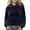 Navy, variant on Heisall Womens Corduroy Hoodie Long Sleeve Solid Color Pocket Casual Sweatshirt