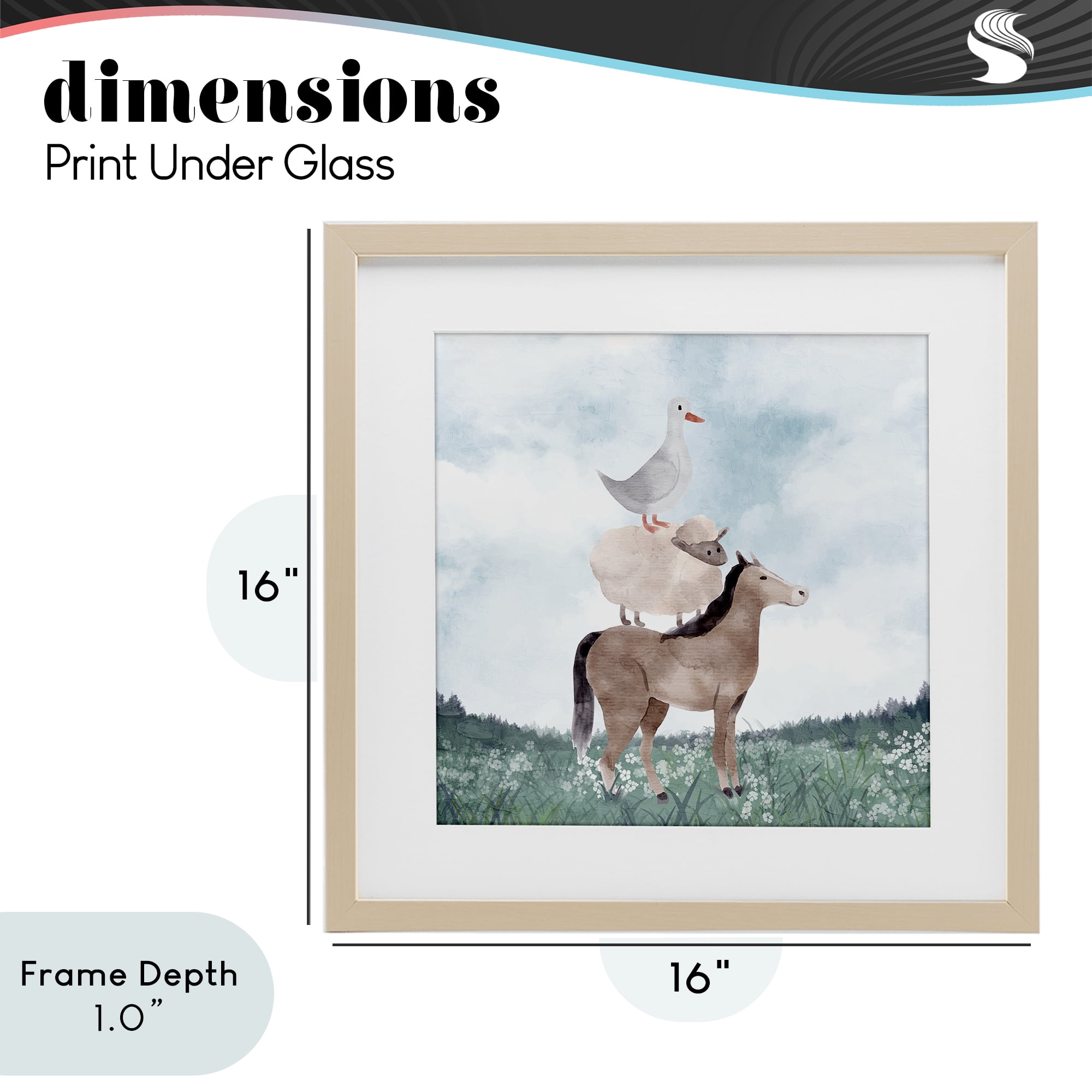 Stupell Industries Muted Blue Sky Farm Birch Framed Print Under Glass, design by Kim Allen