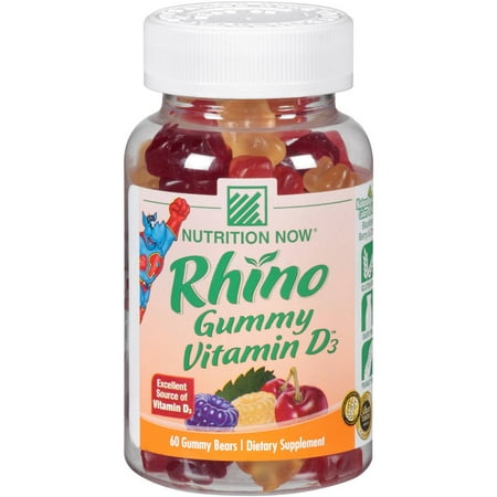 Nutrition Now Rhino Gummy vitamine D3, 60 CT